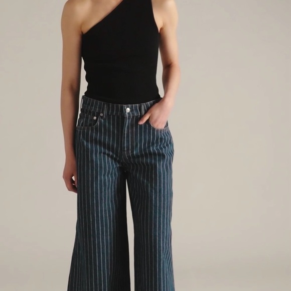 Free People High Top Pinstripe Culottes We The Free - Picture 2 of 2